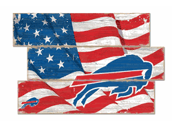 Buffalo Bills American Flag 3 Plank