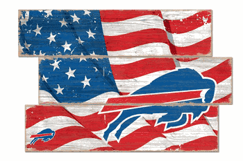 Buffalo Bills American Flag 3 Plank