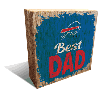 Buffalo Bills Best Dad 6x6 Wood Block