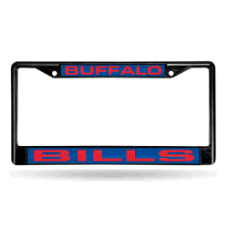 Buffalo Bills Black 12" x 6" Black Laser Cut Chrome Frame