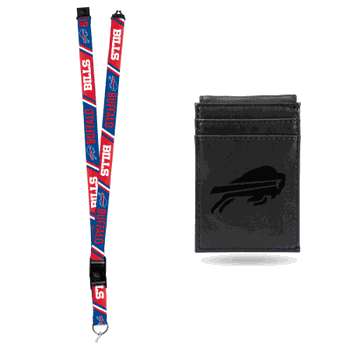 Buffalo Bills Black Front Pocket Wallet Set
