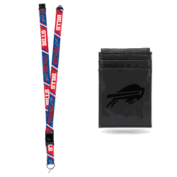 Buffalo Bills Black Front Pocket Wallet Set