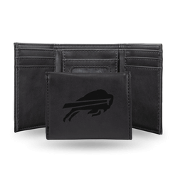 Buffalo Bills Black Laser Engraved Faux Leather Trifold