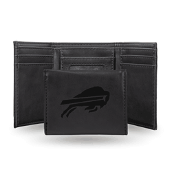 Buffalo Bills Black Laser Engraved Tri-Fold Wallet