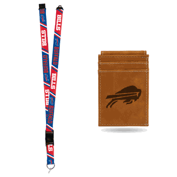 Buffalo Bills Brown Front Pocket Wallet Set
