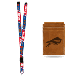 Buffalo Bills Brown Front Pocket Wallet Set
