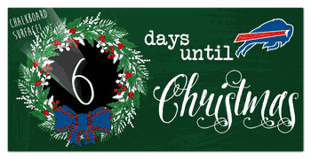 Buffalo Bills Chalk Christmas Countdown 6x12 Sign