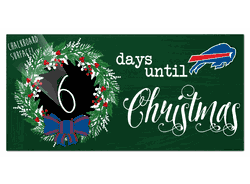 Buffalo Bills Chalk Christmas Countdown 6x12 Sign