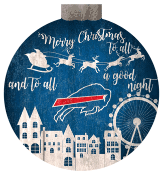 Buffalo Bills Christmas Village 12in Wall Art