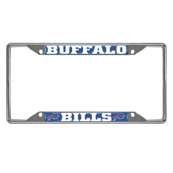 Buffalo Bills Chrome Metal License Plate Frame, 6.25in x 12.25in