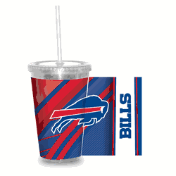 Buffalo Bills Clear Tumbler W/Straw