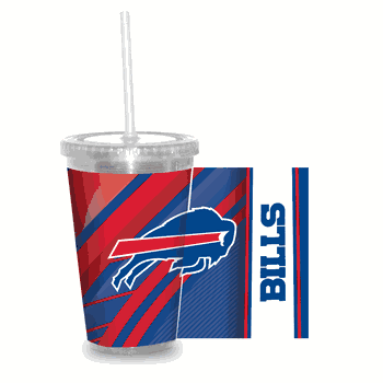 Buffalo Bills Clear Tumbler W/Straw