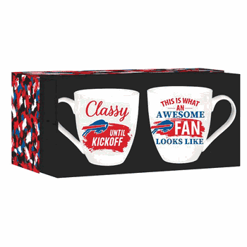 Buffalo Bills Coffee Mug 17oz Ceramic 2 Piece Set with Gift Box
