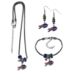 Buffalo Bills Euro Bead Jewelry 3 piece Set