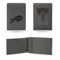 Buffalo Bills Gray Laser Engraved Front Pocket Wallet