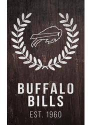 Buffalo Bills Laurel Wreath 11x19 Sign