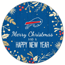 Buffalo Bills Merry Christmas & New Year 12in Circle