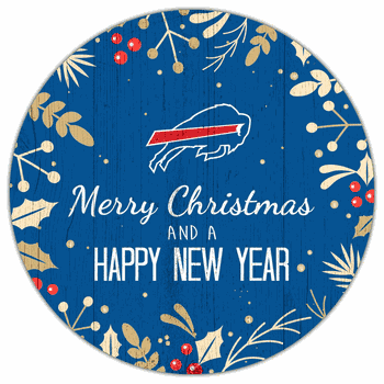 Buffalo Bills Merry Christmas & New Year 12in Circle