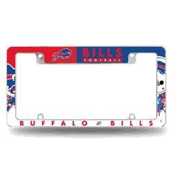 Buffalo Bills Primary 12" x 6" Chrome All Over Automotive License Plate Frame for Car/Truck/SUV