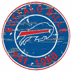 Buffalo Bills Round Distressed Sign