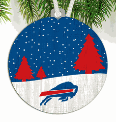 Buffalo Bills Snow Scene Ornament