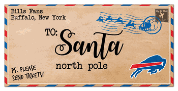 Buffalo Bills To Santa 6x12 Sign