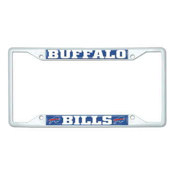 Buffalo Bills White Metal License Plate Frame - 6.25