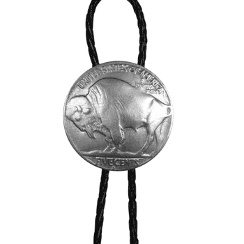 Buffalo Nickel Antiqued Bolo Tie