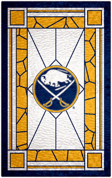 Buffalo Sabres 11x19 Stained Glass Wood Sign