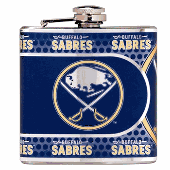 Buffalo Sabres 6oz Stainless Steel Flask with Metallic Graphics