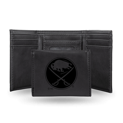 Buffalo Sabres Black Laser Engraved Faux Leather Trifold