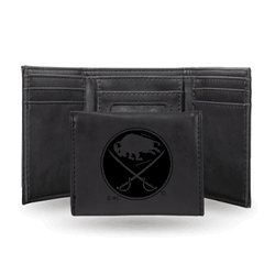 Buffalo Sabres Black Laser Engraved Tri-Fold Wallet