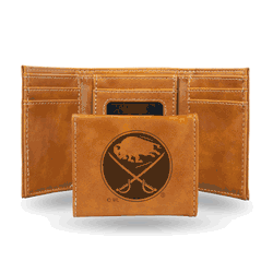 Buffalo Sabres Brown Laser Engraved Tri-Fold Wallet