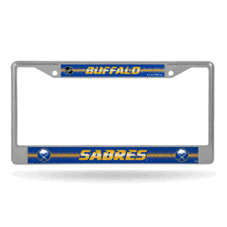 Buffalo Sabres Classic 12" x 6" Silver Bling Chrome Car/Truck/SUV Auto Accessory