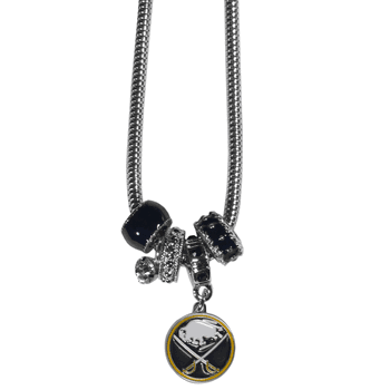 Buffalo Sabres Euro Bead Necklace