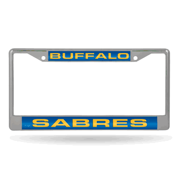 Buffalo Sabres Laser Chrome Frame - Blue Bkg