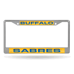 Buffalo Sabres Laser Chrome Frame - Gold Bkg