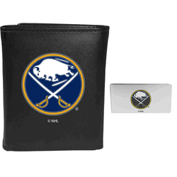 Buffalo Sabres Leather Tri-fold Wallet & Money Clip