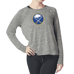 Buffalo Sabres NHL Kadi Raglan Long Sleeve Heather Grey Medium