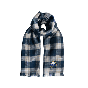 Buffalo Sabres Plaid Blanket Scarf NV-GRY