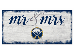 Buffalo Sabres Script Mr & Mrs 6x12 Sign