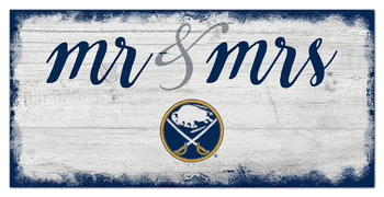 Buffalo Sabres Script Mr & Mrs 6x12 Sign