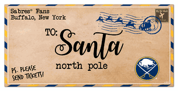 Buffalo Sabres To Santa 6x12 Sign