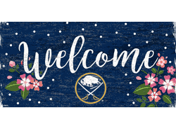 Buffalo Sabres Welcome Floral 6x12 Sign