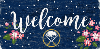 Buffalo Sabres Welcome Floral 6x12 Sign