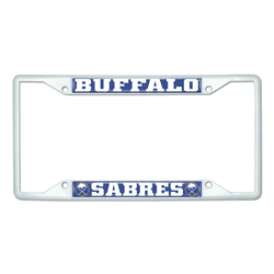 Buffalo Sabres White Metal License Plate Frame - 6.25"x12.25"