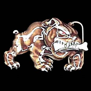 Bulldog with Bone Enameled Belt Buckle