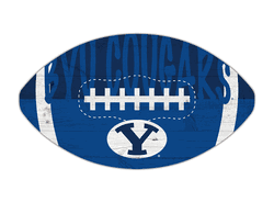 BYU Cougars 12" Football Cutout Sign with City Name