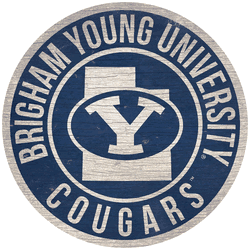 BYU Cougars 12 in. Circle w/ State Sign