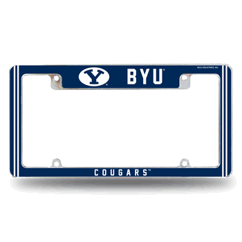 Byu Cougars Alternate Design All Over Chrome Frame
